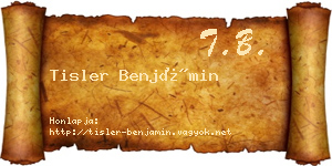 Tisler Benjámin névjegykártya